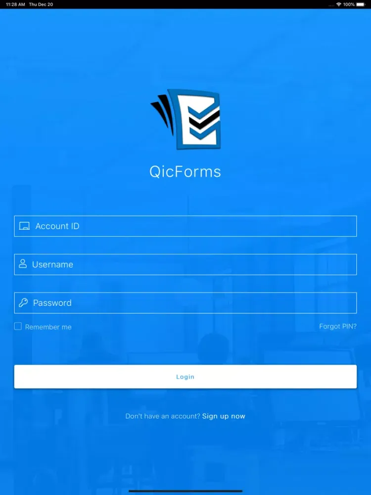 Tangkapan layar QicForms iPad 