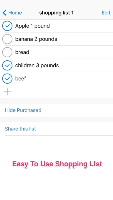 Shareable Grocery List - Supermarket Shoppinglist Screenshots