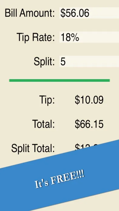 Calculate Tip - Easy Restaurant Gratuity Calculator Free Screenshots