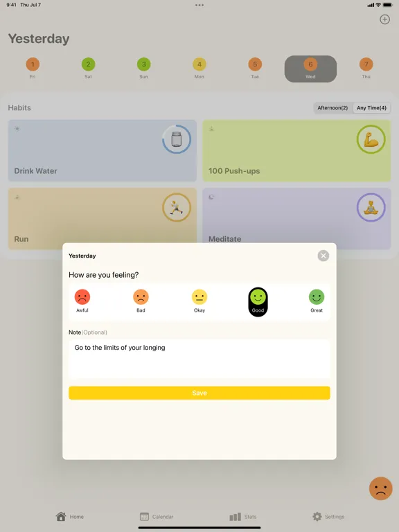 FeelGood: Habit & Mood Tracker iPad  Ekran Görüntüleri