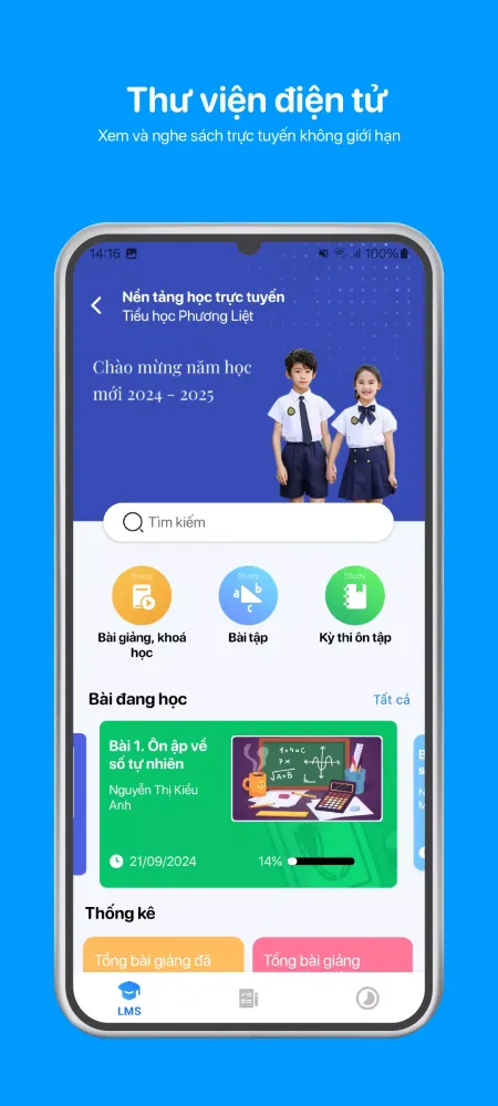 Tangkapan skrin eNetViet Học sinh