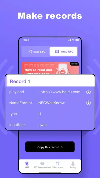 Captures d'écran de NFC X, Reader&Write