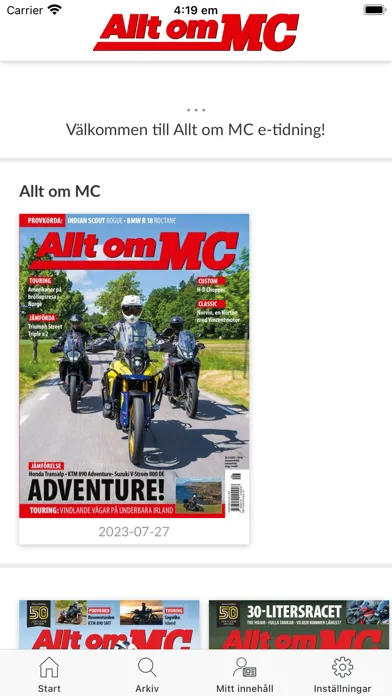 Tangkapan layar Allt om MC e-tidning