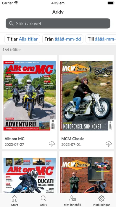 Tangkapan layar Allt om MC e-tidning