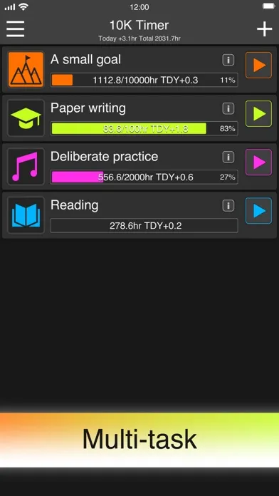 Capturas de tela do 10K Timer - Focus Time Tracker