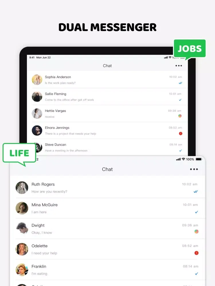 Capturas de pantalla de Dual Web . iPad 