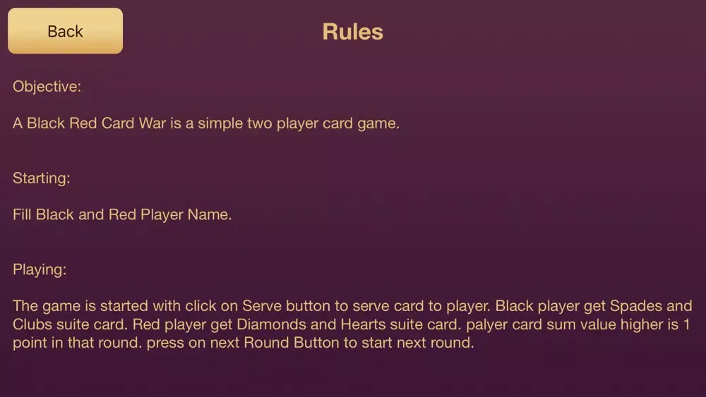 Ảnh chụp màn hình của Black Red Card War