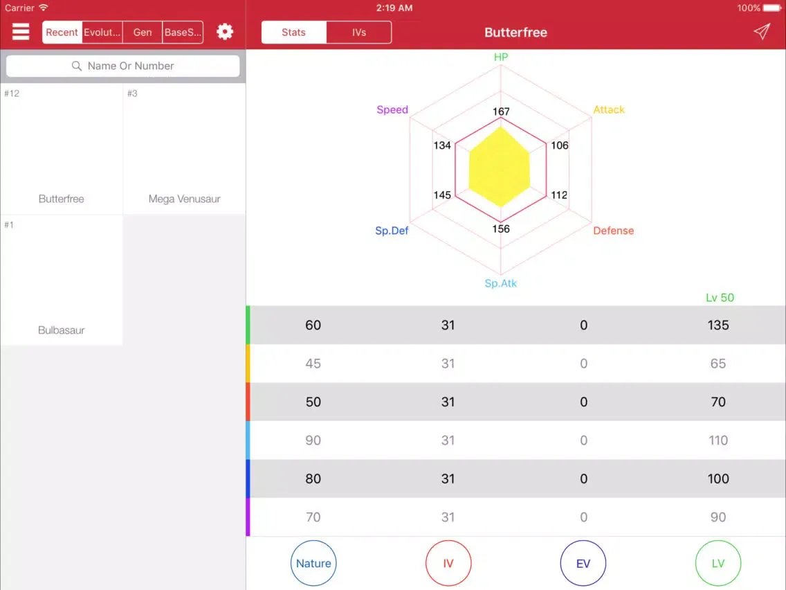 PokéCalc for Pokémon iPad  Screenshots
