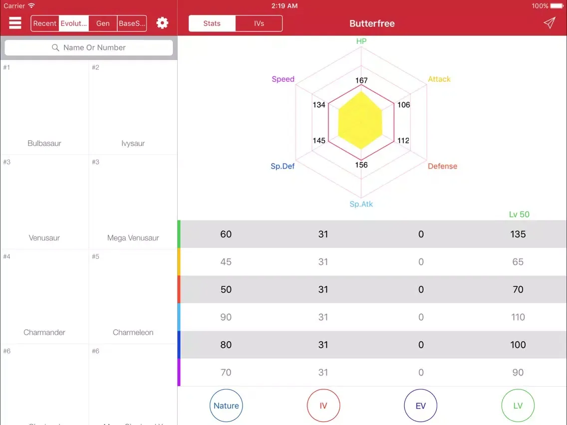 PokéCalc for Pokémon iPad  Screenshots