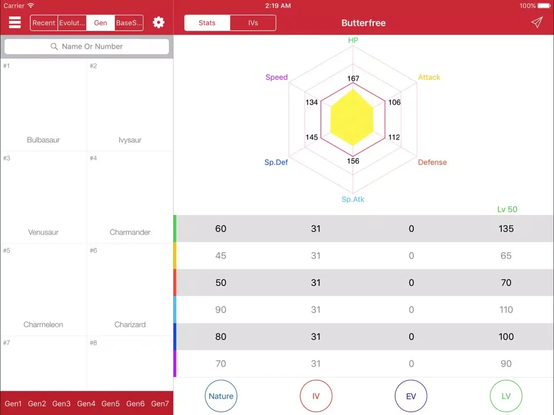 PokéCalc for Pokémon iPad  Screenshots