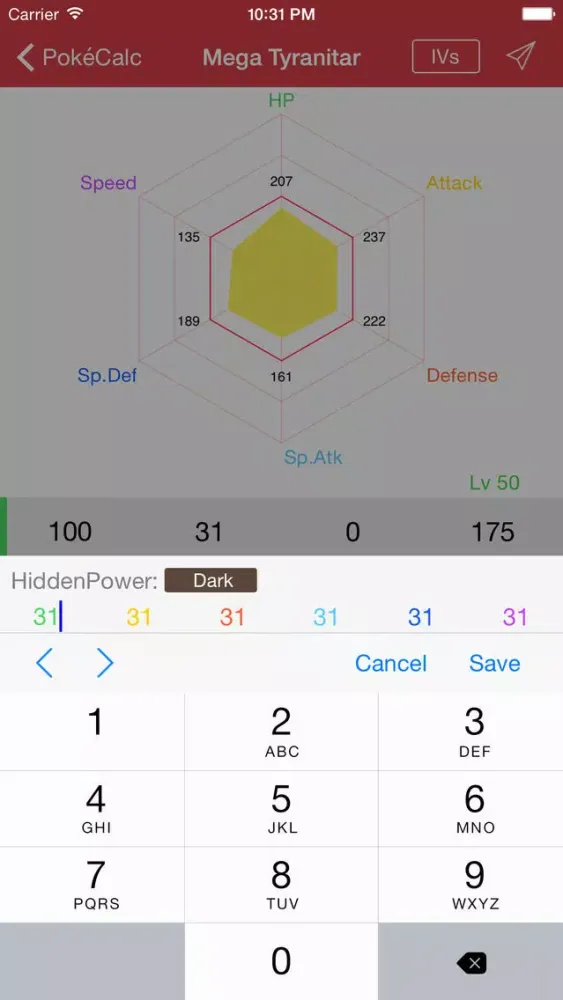 PokéCalc for Pokémon Screenshots