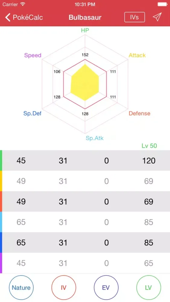 PokéCalc for Pokémon Screenshots