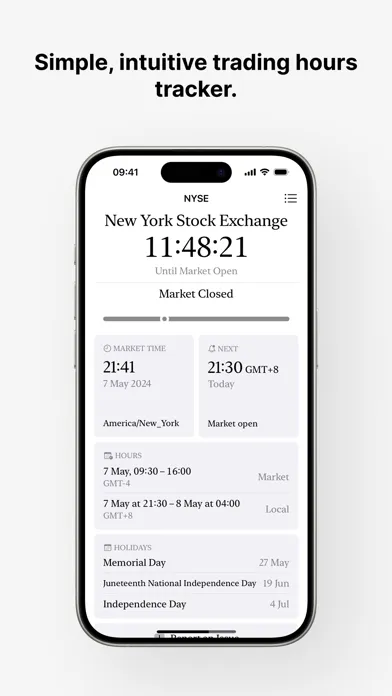 Market Hours Guide应用截图