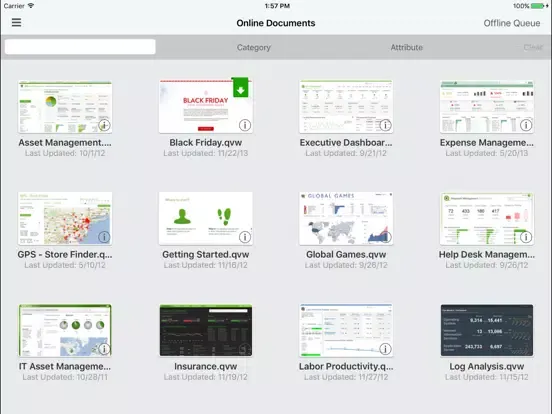 Captures d'écran de QlikView mobile iPad 