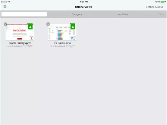 Captures d'écran de QlikView mobile iPad 