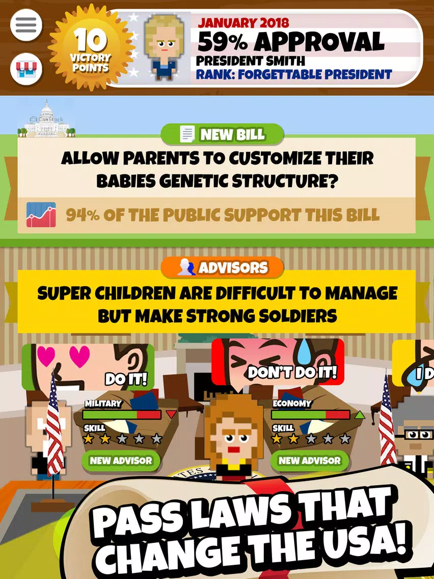 President Simulator Game iPad  스크린샷