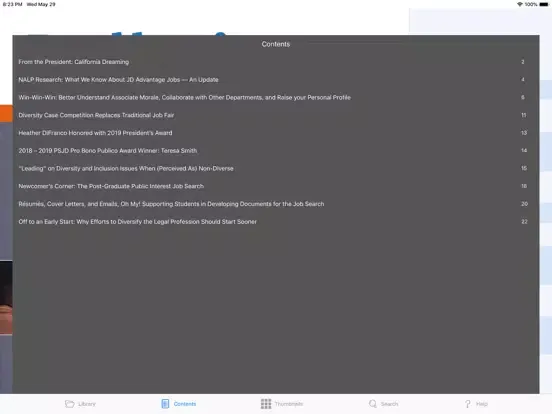 ภาพหน้าจอของ NALP Bulletin iPad 