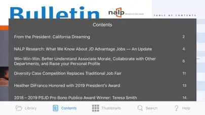 ภาพหน้าจอของ NALP Bulletin