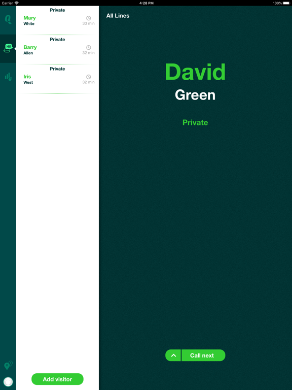 Скриншоты Qminder Dashboard iPad 