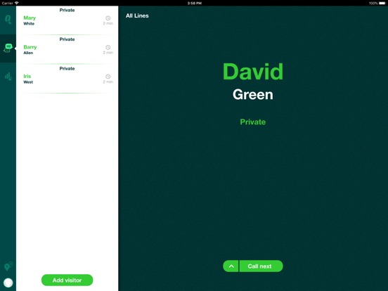 Скриншоты Qminder Dashboard iPad 