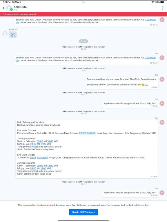 Tangkapan skrin Qontak Chat iPad 