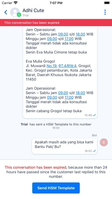 Tangkapan skrin Qontak Chat