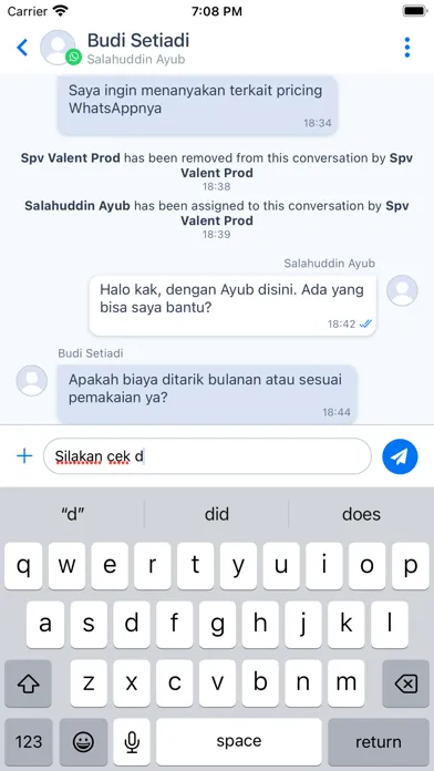 Tangkapan skrin Qontak Chat