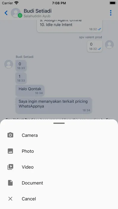 Tangkapan skrin Qontak Chat