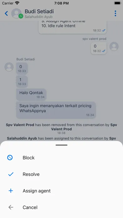 Tangkapan skrin Qontak Chat