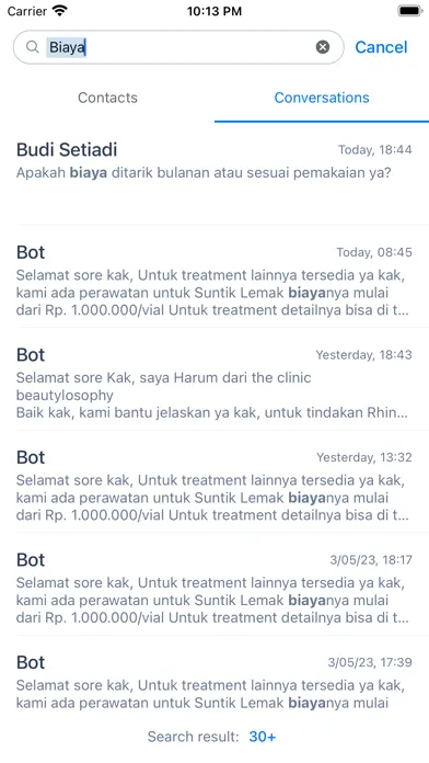 Tangkapan skrin Qontak Chat