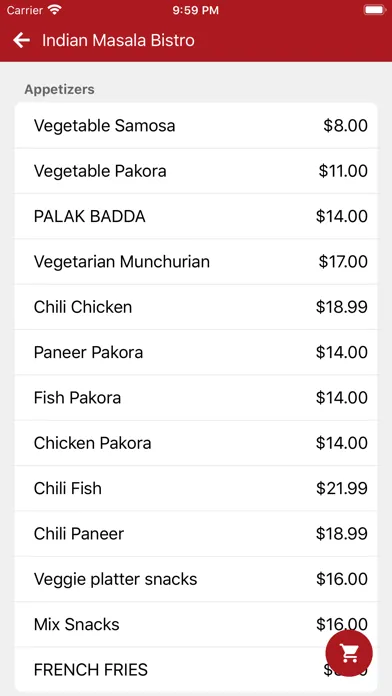 Tangkapan skrin Indian Masala Bistro