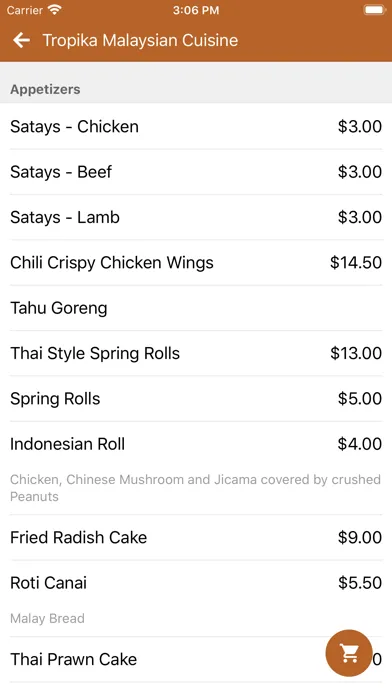 Tropika Malaysian Cuisine スクリーンショット