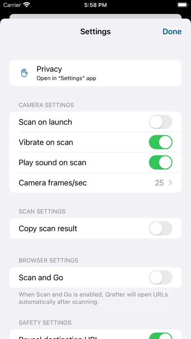 Captures d'écran de Qrafter: QR Code Reader