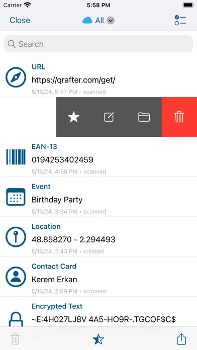 Captures d'écran de Qrafter: QR Code Reader