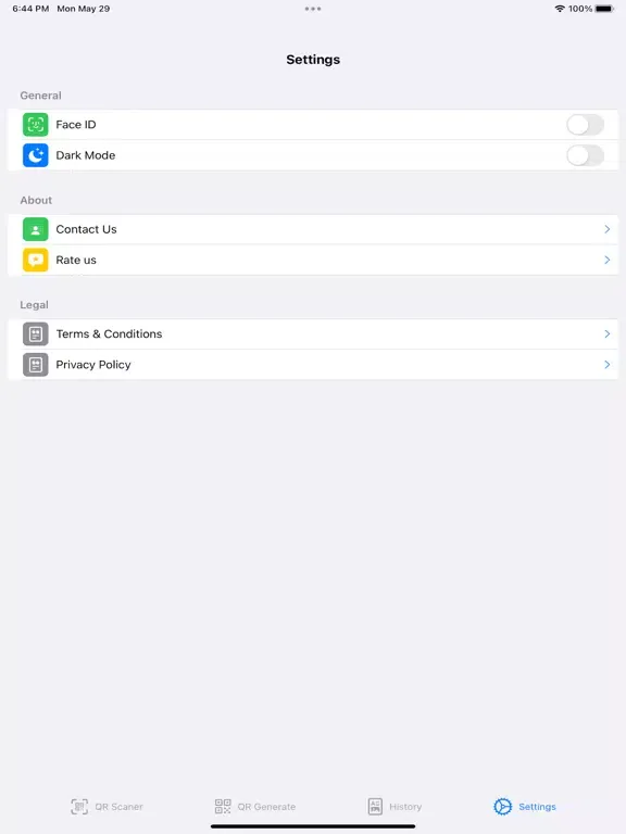 Ảnh chụp màn hình của QR Code - Scan & Generate iPad 