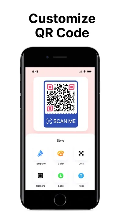 Capturas de tela do QR Code Generator.