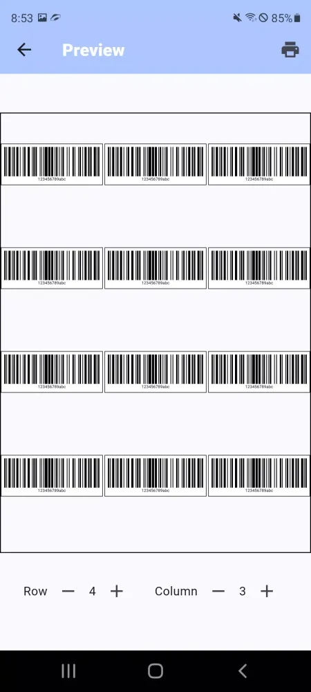 Tangkapan skrin Barcode Creator