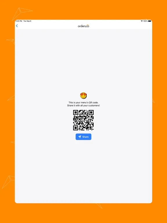 Capturas de tela do QR Menu Maker iPad 