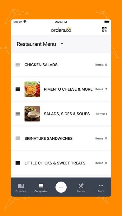 Capturas de tela do QR Menu Maker