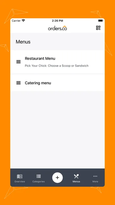 Capturas de tela do QR Menu Maker