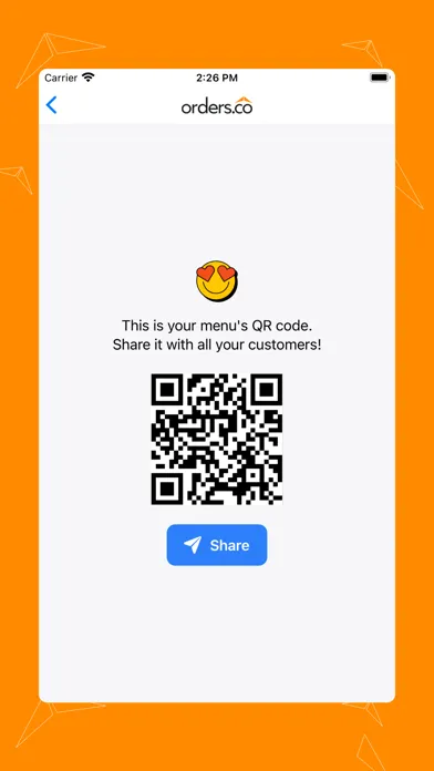 Capturas de tela do QR Menu Maker