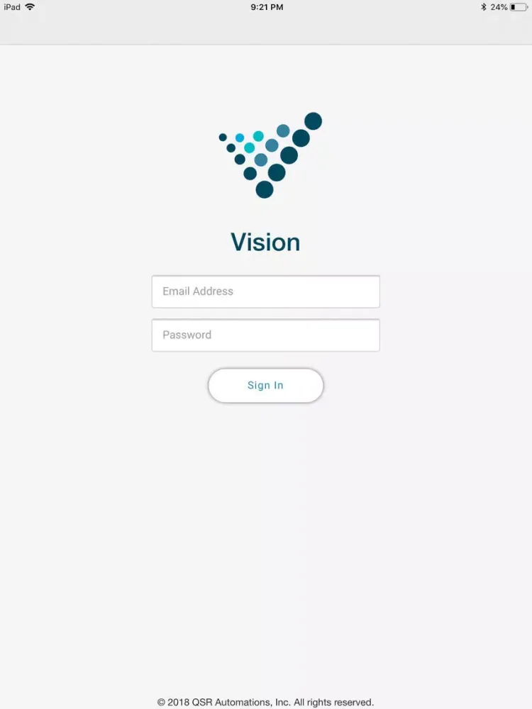 Ảnh chụp màn hình của Vision by QSR iPad 