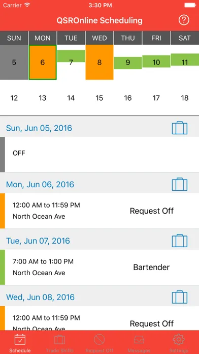 Capturas de pantalla de QSROnline Scheduling