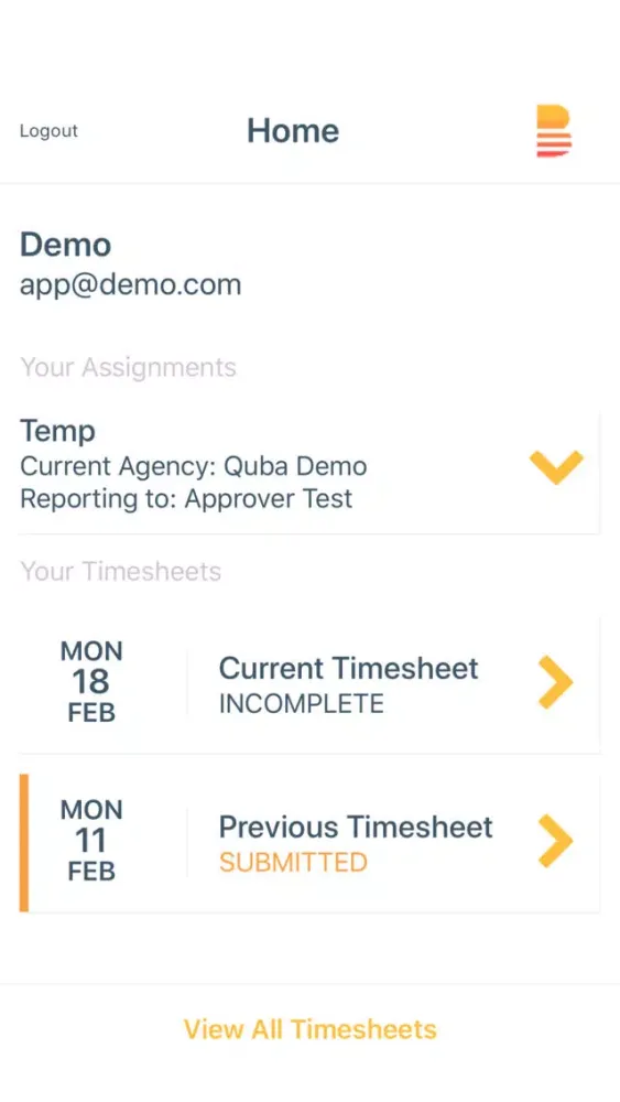 ภาพหน้าจอของ Better Days E-Timesheets