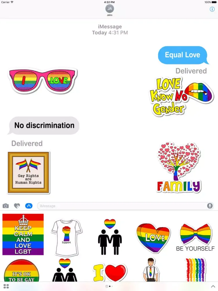 Be Yourself - LGBT Pride Emoji Stickers iPad  Screenshots