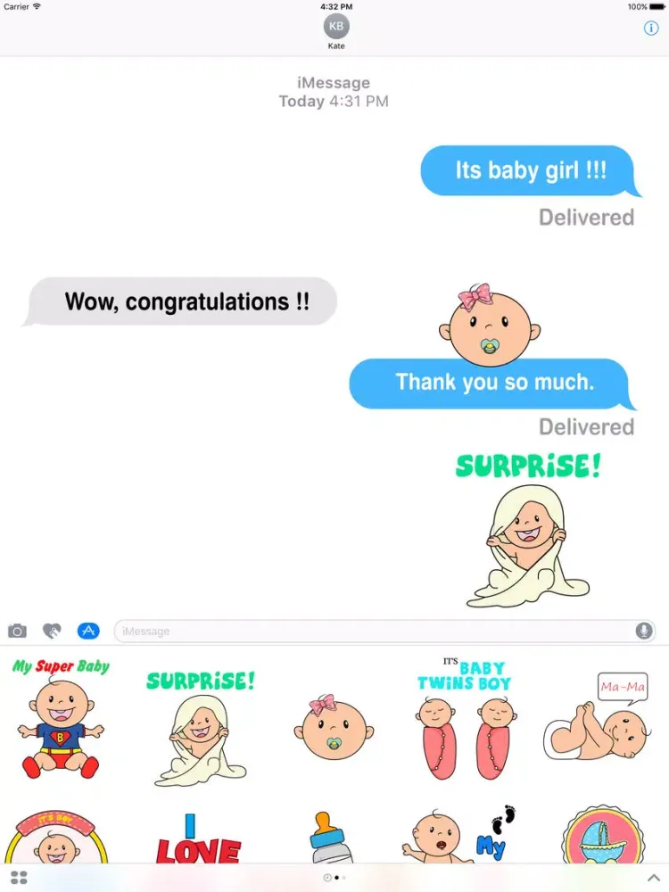 Ảnh chụp màn hình của My First Steps - New Born Baby Stickers Pack iPad 
