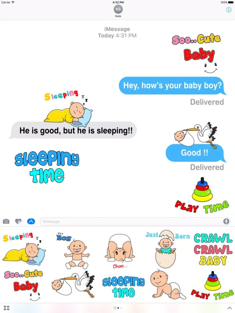 Ảnh chụp màn hình của My First Steps - New Born Baby Stickers Pack iPad 