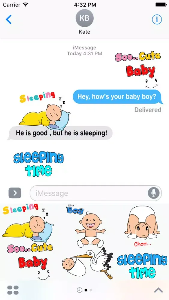 Ảnh chụp màn hình của My First Steps - New Born Baby Stickers Pack