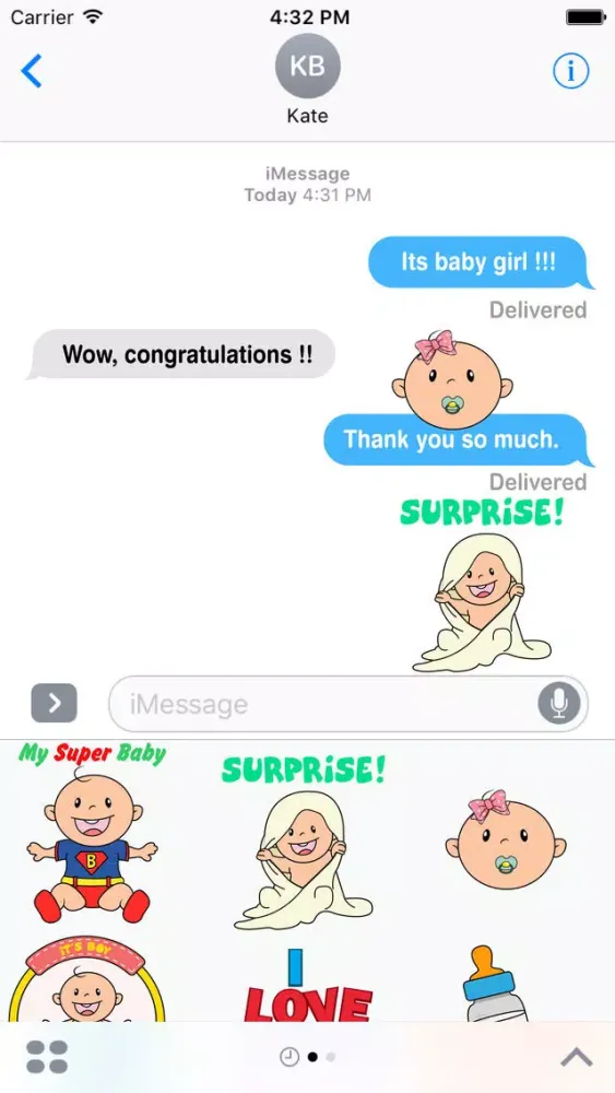 Ảnh chụp màn hình của My First Steps - New Born Baby Stickers Pack