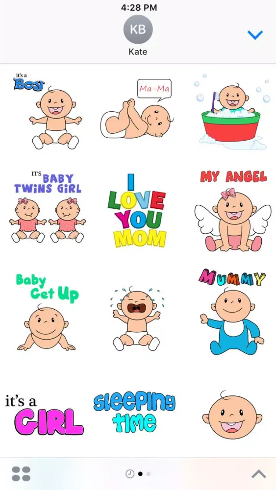 Ảnh chụp màn hình của My First Steps - New Born Baby Stickers Pack